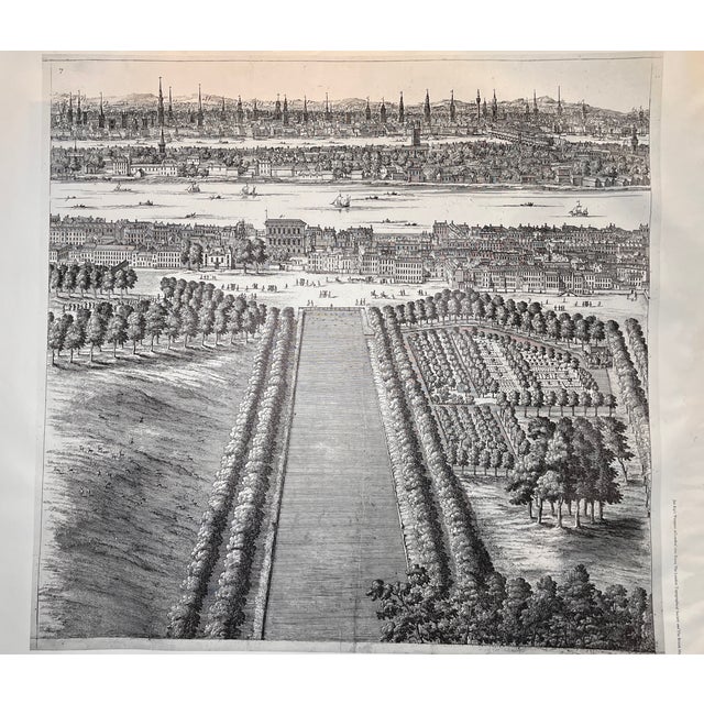 Amazingly detailed print of Jan Kip's Prospect of London, 1720 for matting and framing. Printed in 2003 by London...