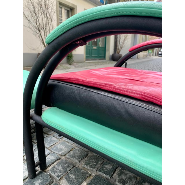 Set of Postmodern Armchair with Ottoman in the Style of Sottsass, 1980s For Sale - Image 9 of 16