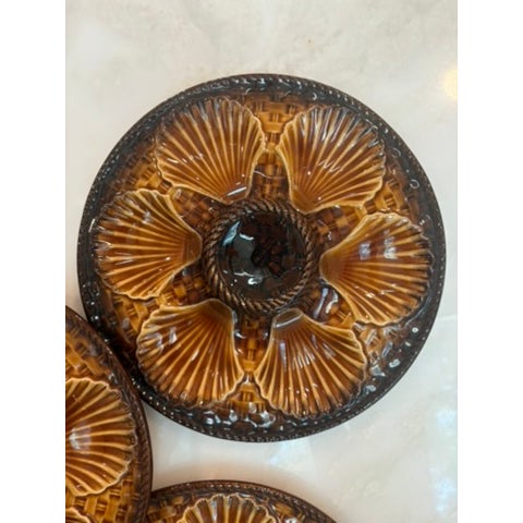 Antique French Longchamp Faïence Oyster Plate For Sale In Atlanta - Image 6 of 13