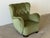 Scandinavian Mordern Wingback Lounge Chair in Green Velvet, 1940s For Sale - Image 4 of 14