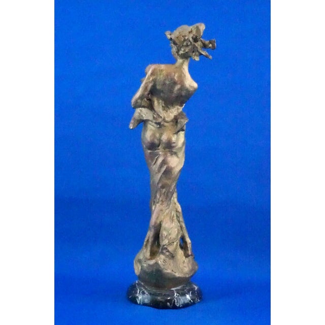 1990s Large 20th Century Gilded Bronze Sculpture of Goddess of Fortune by Félix Schivo, Italy For Sale - Image 5 of 18