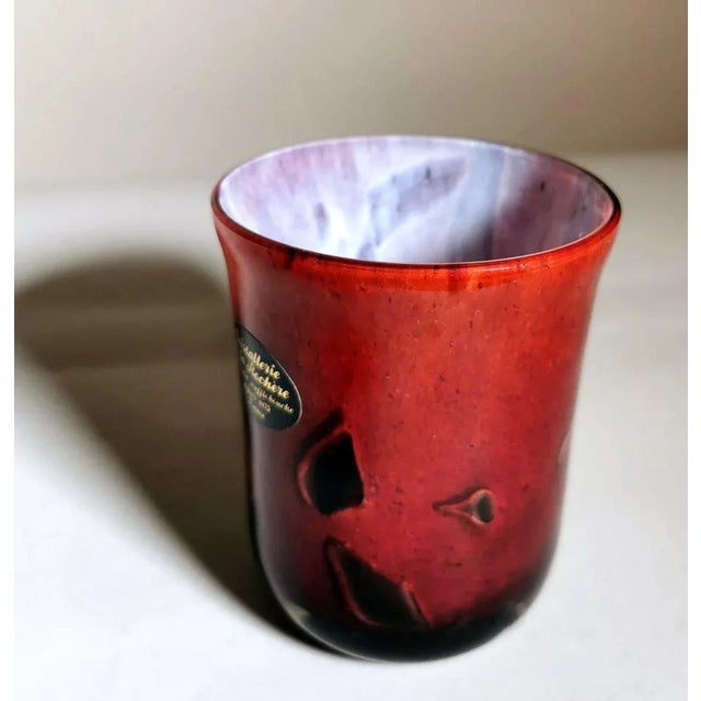 Vintage La Rochère French Night Bottle Blown & “Incamiciato” Glass- 2 Pieces For Sale - Image 9 of 13