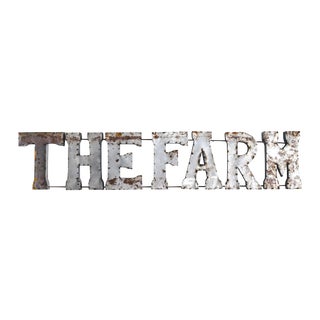 "The Farm" Rustic Metal Marquee Sign For Sale