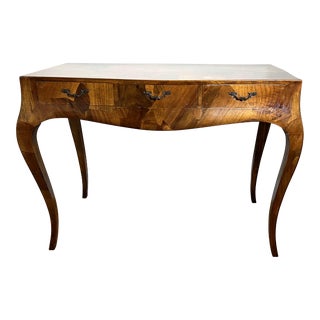 Mid 20th Century Italian Ladies Writing Desk Oyster Burlwood Veneer For Sale