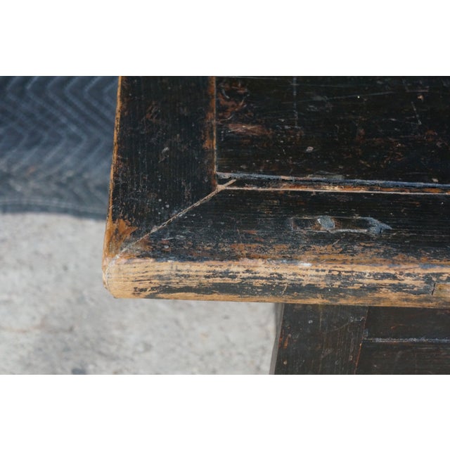 Antique Chinese Lacquered Kang Coffee Altar Table Console Bench Seat 36" For Sale - Image 11 of 18