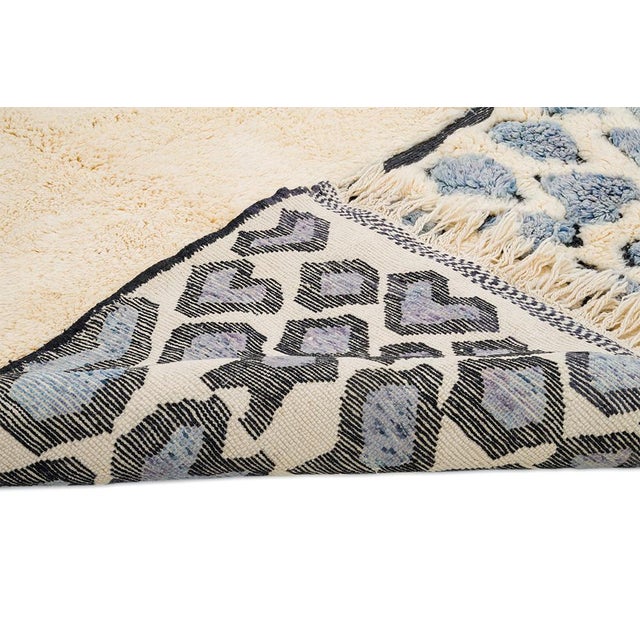 Mosaic Pebble-Pattern Hand-Knotted Moroccan Wool Rug | 9'7" X 6'7" | One of a Kind For Sale - Image 9 of 10