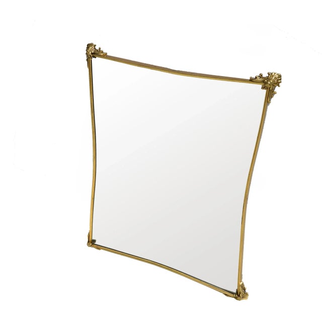 1950's Italian Mid-Century Modern Brass & Bronze Wall Mirror For Sale In Miami - Image 6 of 12