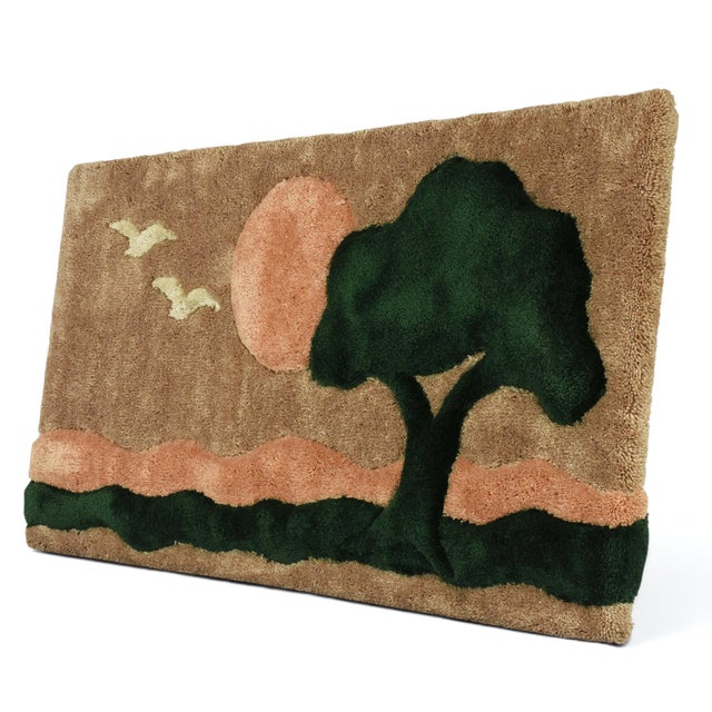 Frank Lane 1970s Tree of Life Fiber Art Rug Wall Hanging For Sale - Image 10 of 13