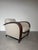 Textile Art Deco Lounge Chair in Curved Wood For Sale - Image 7 of 7