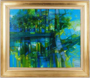 Camille Hilaire, Normandy, Banks of the Eure, Oil on Canvas, Framed