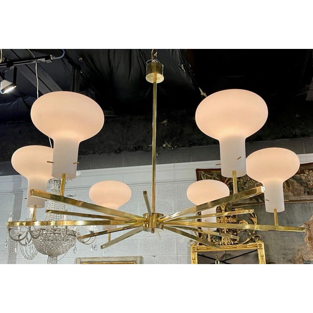 Gold Murano Modern Chandelier For Sale - Image 8 of 8