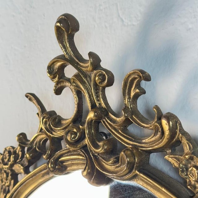 Late 19th Century Louis XVI Style Florentine Brass Mirrors, 1890, Set of 2 For Sale - Image 5 of 15