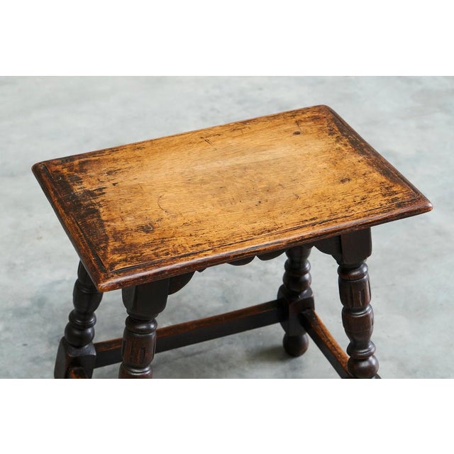 Rustic Stool or Side Table in Turned and Carved Oak, 19th Century For Sale - Image 10 of 14