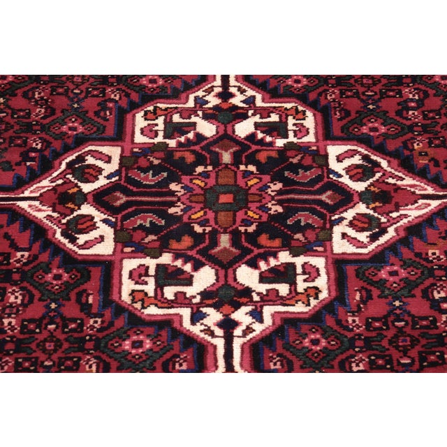 1980s Shabby Chic Tabriz Red/Beige Wool Rug - 6'9'' X 9'11'' For Sale - Image 5 of 10