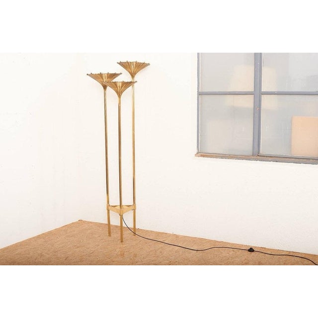 Mid-Century Modern Nucci Valsecchi "Papyrus" Brass Floor Lamp, Italy, 1970 For Sale - Image 3 of 11