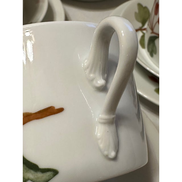 Red 1980s Richard Ginori Red Currant Trios Cups, Saucers & Plates - Set of 10 For Sale - Image 8 of 13