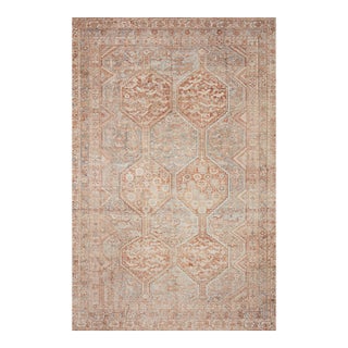 Chris Loves Julia x Loloi Jules Tangerine / Mist 5'-0" x 7'-6" Area Rug For Sale