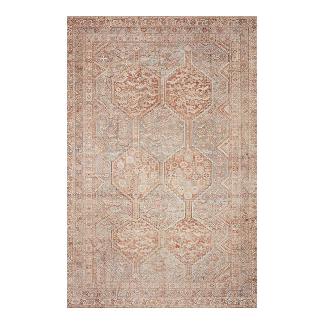 Chris Loves Julia x Loloi Jules Tangerine / Mist 5'-0" x 7'-6" Area Rug For Sale