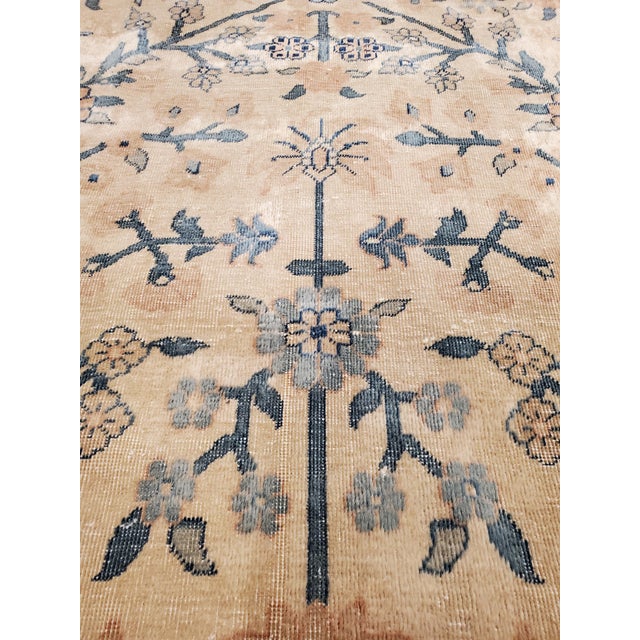 Antique Indian Amritsar Handmade Oriental Rug, Blue, Taupe Creams Allover Design For Sale - Image 13 of 18