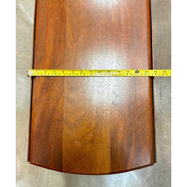 Brown Vintage Queen Anne-Style Mahogany Drop-Leaf Console & Dining Table, C. 1940 For Sale - Image 8 of 10