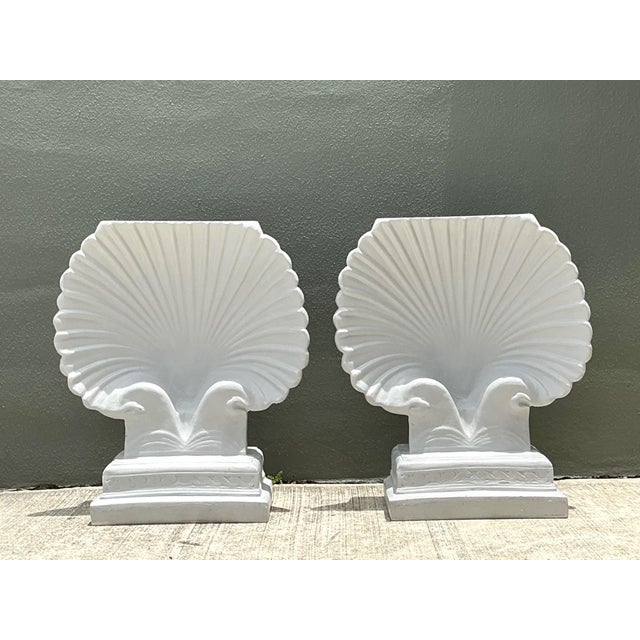 Vintage Clam Shell Pedestals - Set of 2 For Sale - Image 13 of 18