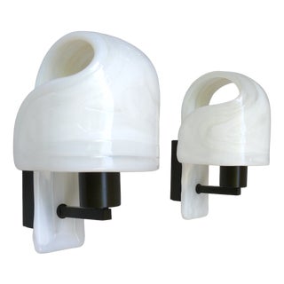 Space Age Futuristic Dark Brown Acrylic Glass Wall Lights from WILA, 1970s, Set of 2 For Sale