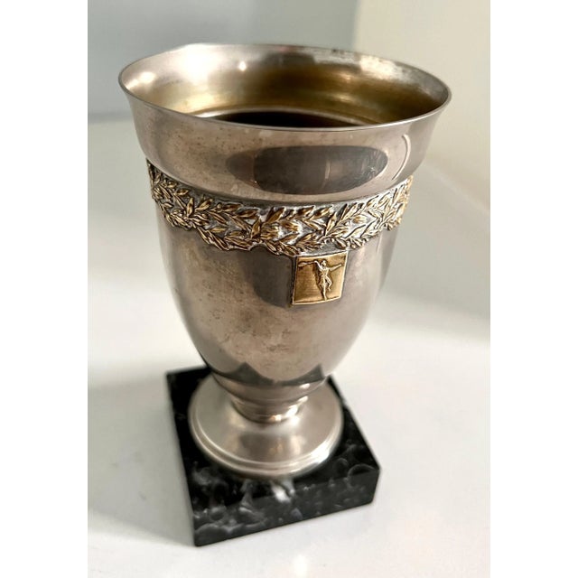 Mid 20th Century French Marble Base Trophy Style Cup For Sale - Image 9 of 12