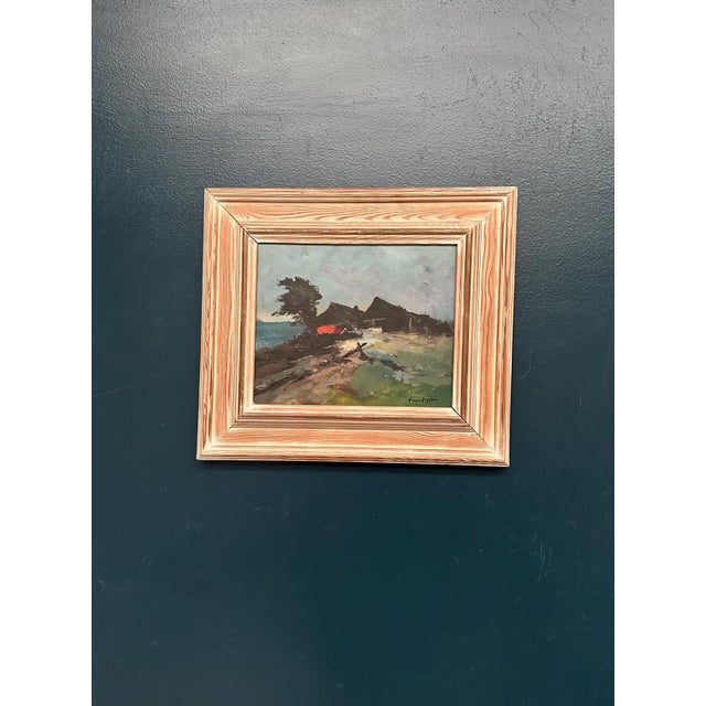 Arne Aspelin, Coastal Landscape with Cottage, 1960s, Oil on Panel, Framed For Sale - Image 12 of 14