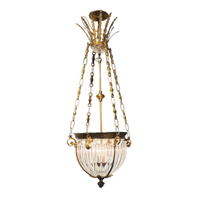 Myran Allan Luxury Lighting Italian Hand-Cut Full Lead Crystal Pendant Light For Sale
