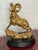 Brass Late 20th Century Solid Brass Ram Statue on Wood Base For Sale - Image 8 of 8