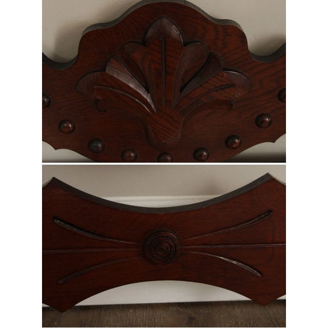 Antique Victorian Oak Hat Rack Wall Mirror For Sale - Image 11 of 12