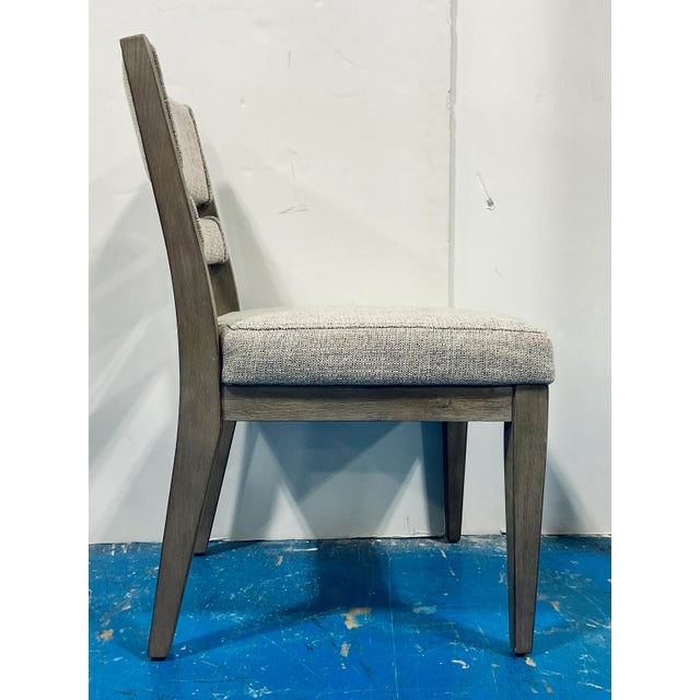 Modern Casual Gray Slat Back Dining Chairs Set of 4 For Sale - Image 4 of 9