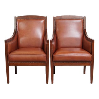 Set of Art Deco Armchairs in Cowhide For Sale