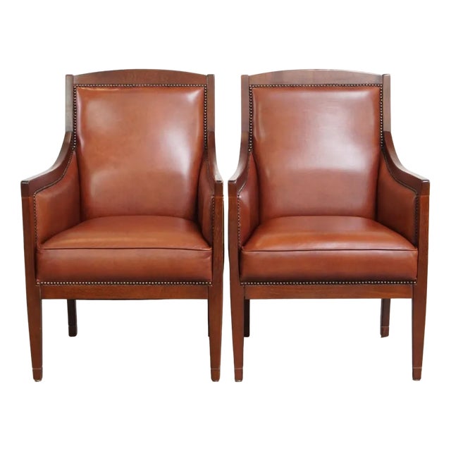 Set of Art Deco Armchairs in Cowhide For Sale