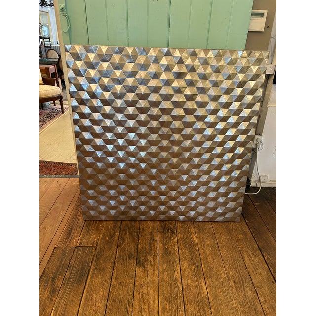Very Large 3 Dimensional Geometric Silverleaf Wall Sculpture For Sale In Philadelphia - Image 6 of 10