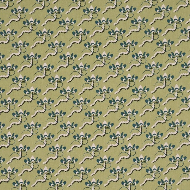 SAMPLE - Schumacher X Laura Gonzalez Bombay Rainbow Fabric In Leaf For Sale