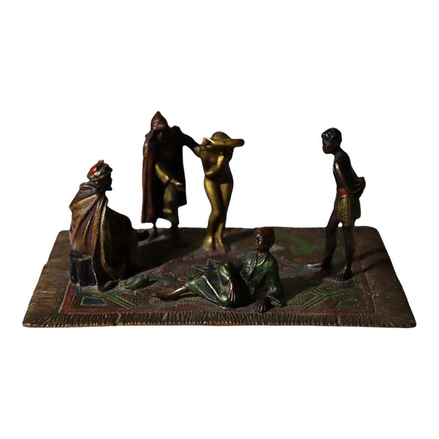 Antique Franz Bergman Cold Painted Bronze Figural Group Unsigned C1910 For Sale