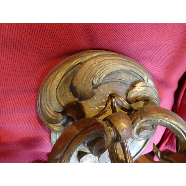 Gold 19th Century Italian Giltwood Sconces, a Pair For Sale - Image 8 of 12