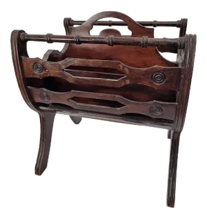 Vintage Canterbury Cherry Wood Magazine Rack