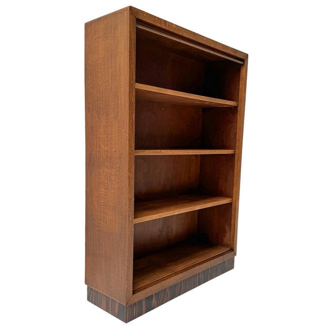 1920s Art Deco Modernist Oak Open Bookcase, 1920s For Sale - Image 5 of 9