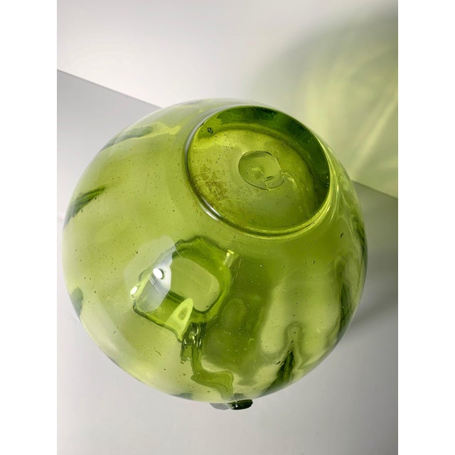 Glass Large Blenko Optic Chartreuse Glass Pitcher Vase by Winslow Anderson For Sale - Image 7 of 7