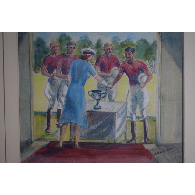 British Polo Match Trophy Presentation Watercolour by Helen Anderson (British, 20th Century) For Sale - Image 4 of 5