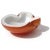 Beautiful vintage Murano hand blown orange over white, and gold flecks Italian art glass decorative bowl / ashtray....