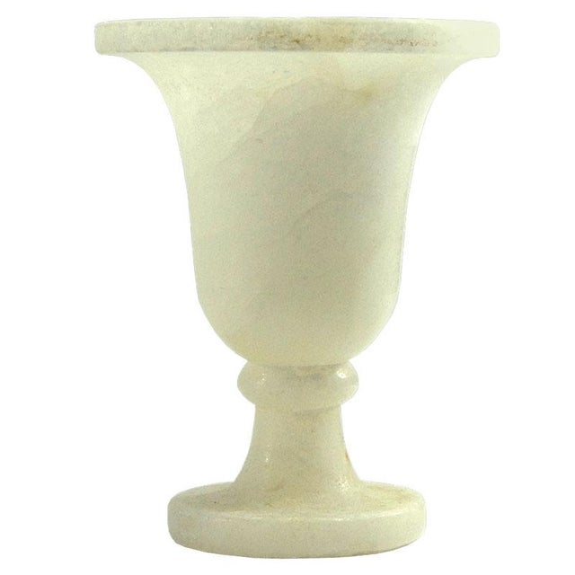 Cream Small Neo-Classical Alabaster Vase, Spain, 1970s For Sale - Image 8 of 8