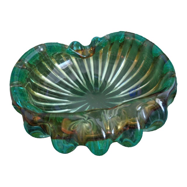 Vintage Murano Style Glass Bowl For Sale