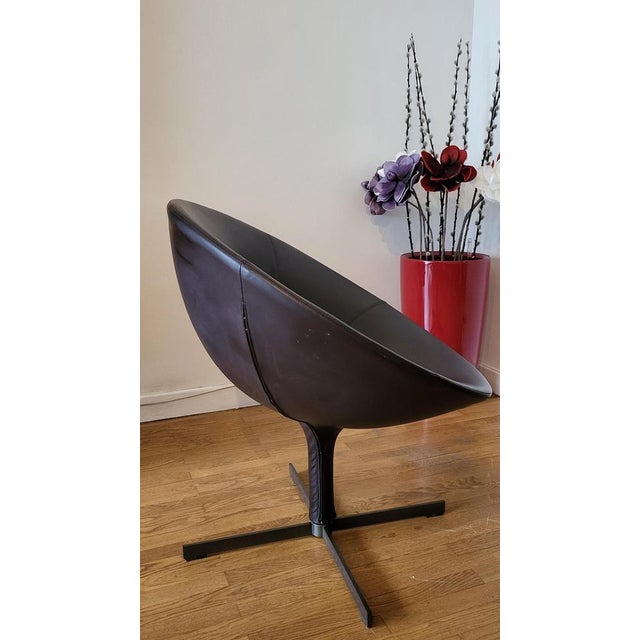 Hillroad Lounge Chair in Brown Leather by Christophe Pillet for Zanotta, Italy, 1990s For Sale - Image 4 of 16