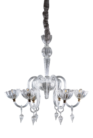 Large Art Deco Murano Glass Chandelier from Barovier & Toso, 1940s