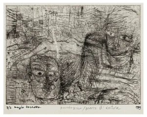 Sergio Barletta, Figures, Original Etching, 1959