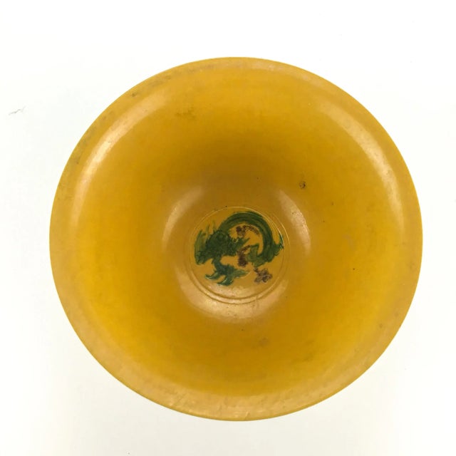 1910s Antique Chinese Emperor Yellow Bowl For Sale - Image 5 of 10