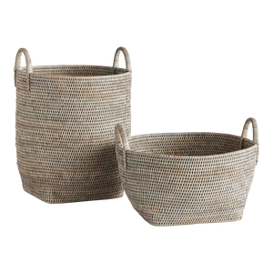 Burma Rattan Orchard Baskets, Set Of 2